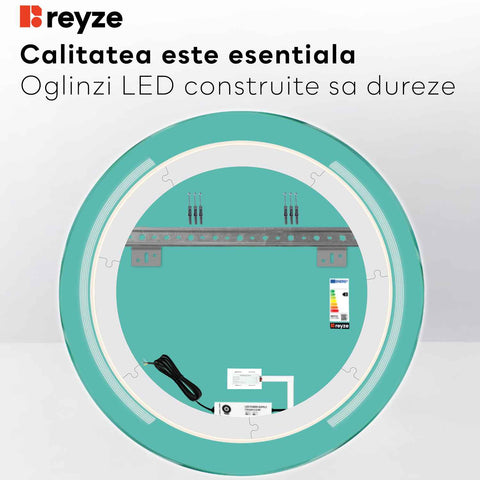 Oglinda LED Rotunda, Touch LED, Dimare, LED 4000K Neutru - Gama Minimal Model 7