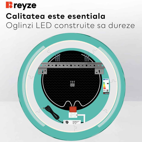 Oglinda LED Rotunda, Touch LED, Dimare, Dezaburire, LED 3000K Cald - Gama Minimal Model 7
