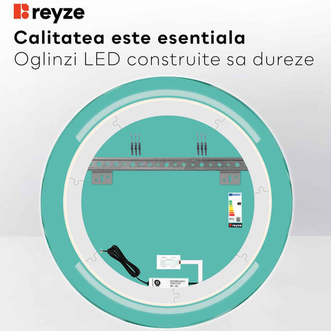 Oglinda LED Rotunda, Touch LED, Dimare, LED 4000K Neutru - Gama Minimal Model 8