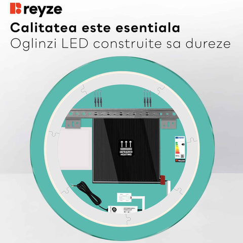 Oglinda LED Rotunda, Touch LED, Dimare, Dezaburire, LED 4000K Neutru - Gama Motivated Model 6