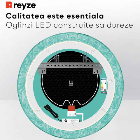 Oglinda LED Rotunda, Touch LED, Dimare, Dezaburire, LED 6000K Rece - Gama Official Model 8