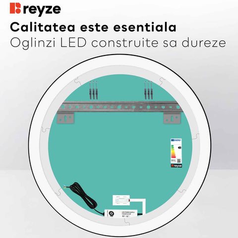 Oglinda LED Rotunda, Touch LED, Dimare, LED 6000K Rece - Gama Salono Model 2