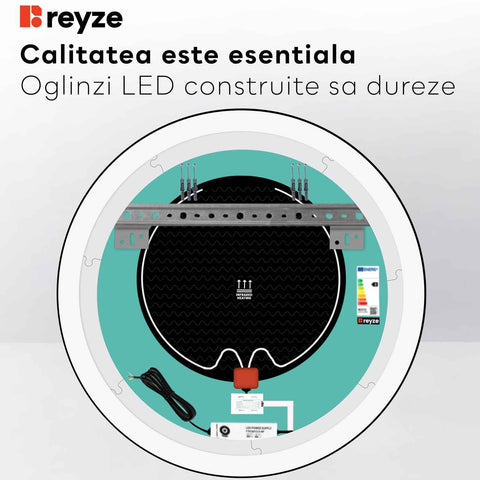 Oglinda LED Rotunda, Touch LED, Dimare, Dezaburire, LED 4000K Neutru - Gama Salono Model 6