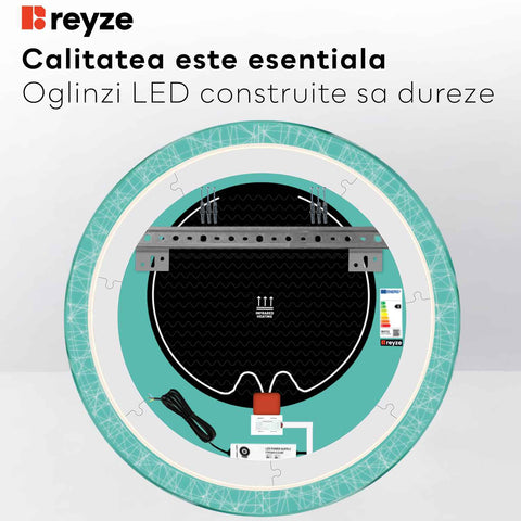 Oglinda LED Rotunda, Touch LED, Dimare, Dezaburire, LED 4000K Neutru - Gama Simetria Model 1