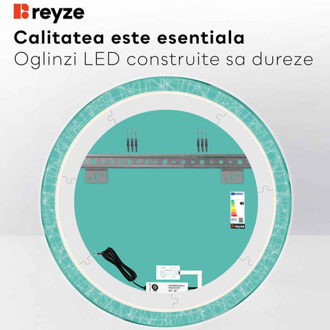 Oglinda LED Rotunda, Touch LED, Dimare, LED 4000K Neutru - Gama Simetria Model 1