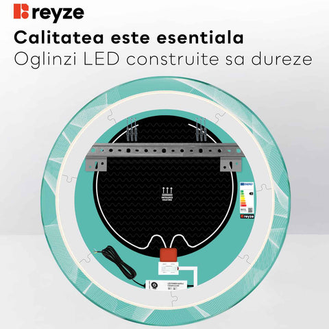 Oglinda LED Rotunda, Touch LED, Dimare, Dezaburire, LED 4000K Neutru - Gama Simetria Model 2