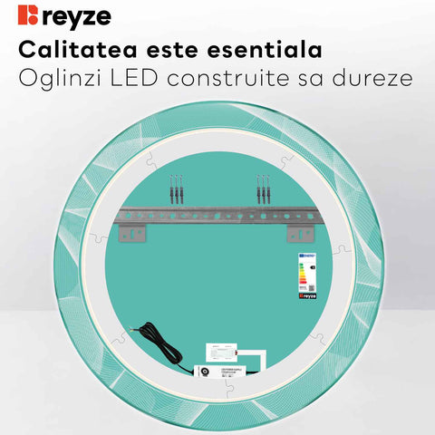 Oglinda LED Rotunda, Touch LED, Dimare, LED 6000K Rece - Gama Simetria Model 2