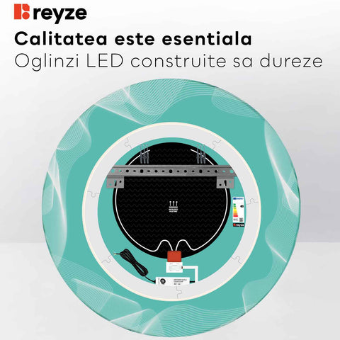 Oglinda LED Rotunda, Touch LED, Dimare, Dezaburire, LED 4000K Neutru - Gama Simetria Model 3