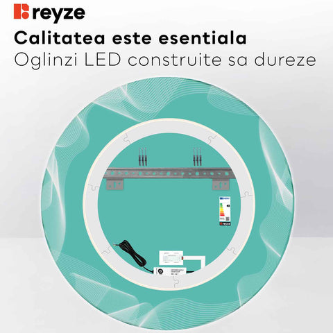 Oglinda LED Rotunda, Touch LED, Dimare, LED 6000K Rece - Gama Simetria Model 3