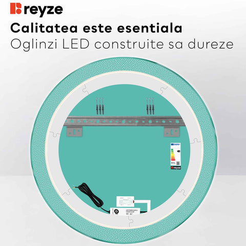 Oglinda LED Rotunda, Touch LED, Dimare, LED 3000K Cald - Gama Simetria Model 4