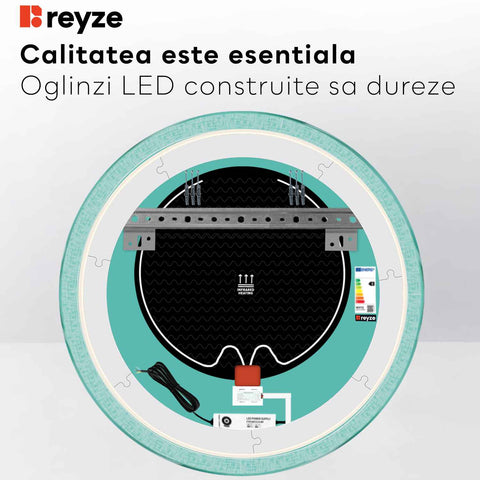 Oglinda LED Rotunda, Touch LED, Dimare, Dezaburire, LED 4000K Neutru - Gama Simetria Model 6