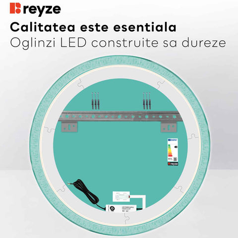 Oglinda LED Rotunda, Touch LED, Dimare, LED 4000K Neutru - Gama Simetria Model 6