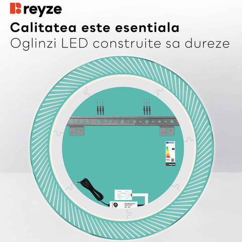 Oglinda LED Rotunda, Touch LED, Dimare, LED 6000K Rece - Gama Simetria Model 7