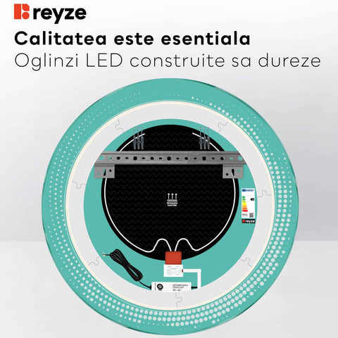 Oglinda LED Rotunda, Touch LED, Dimare, Dezaburire, LED 6000K Rece - Gama Simetria Model 8