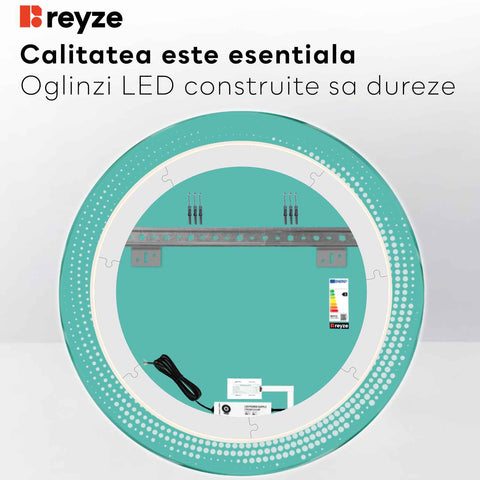 Oglinda LED Rotunda, Touch LED, Dimare, LED 4000K Neutru - Gama Simetria Model 8