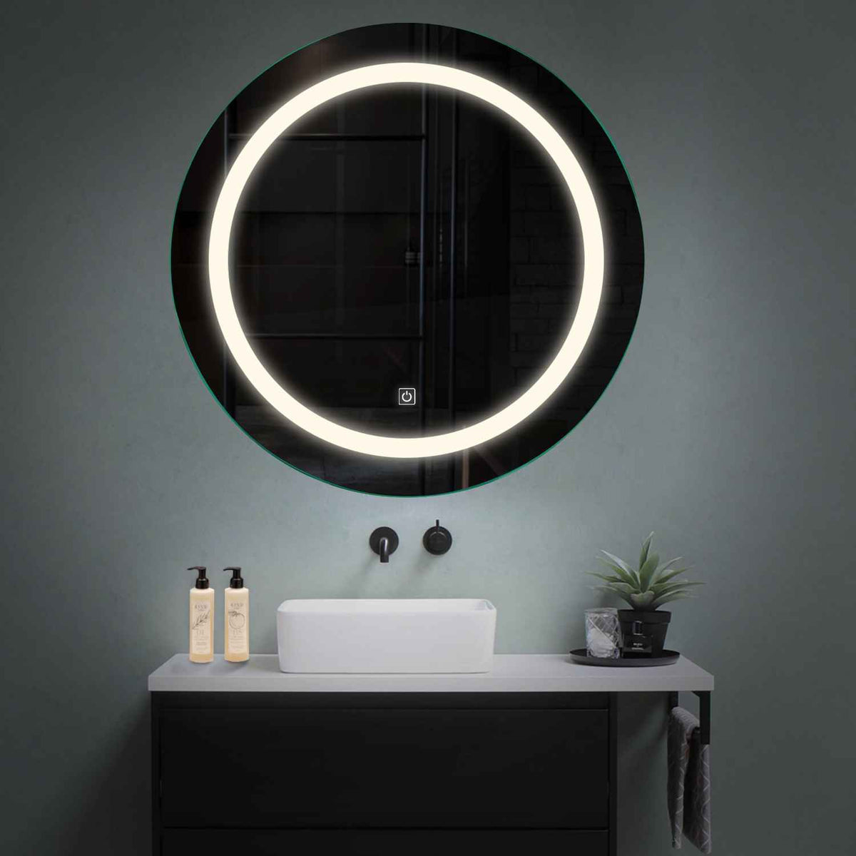 Oglinda LED Rotunda, Touch LED, Dimare, LED 4000K Neutru - Gama Salono Model 1