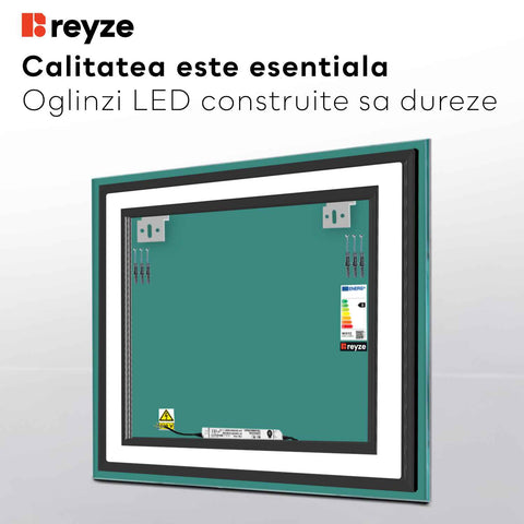 Oglinda LED Patrata, Fara functii, LED 6000K Rece - Gama Salono Model 1