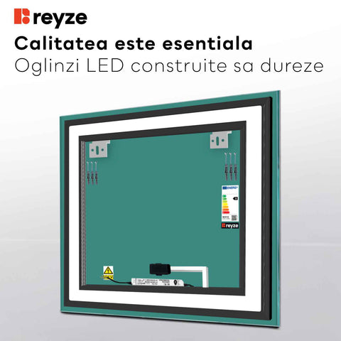 Oglinda LED Patrata, Touch LED, Dimare, LED 4000K Neutru - Gama Salono Model 1