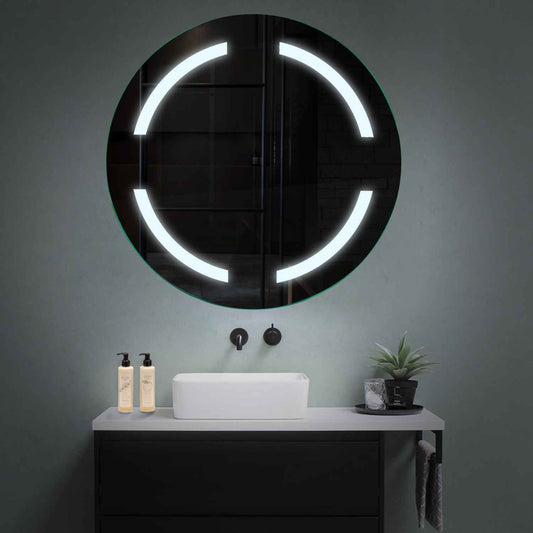 Oglinda LED rotunda cu lumina LED rece Gama Salono Model 2 fara butoane - Reyze