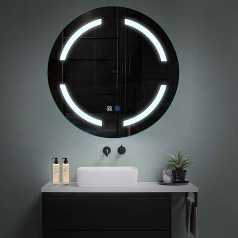 Oglinda LED Rotunda, Touch LED, Dimare, Dezaburire, LED 6000K Rece - Gama Salono Model 2