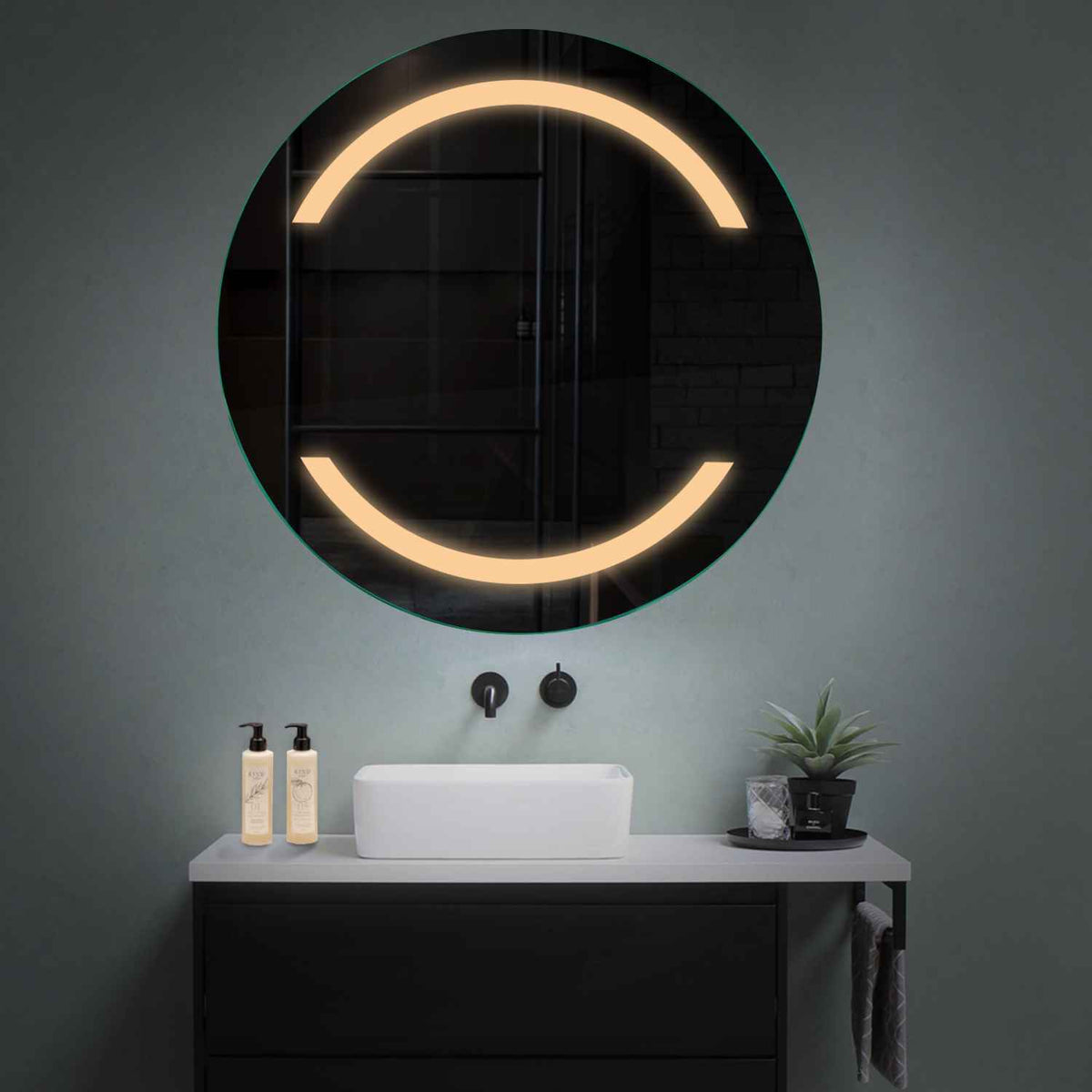 Oglinda LED Rotunda, Fara functii, LED 3000K Cald - Gama Salono Model 4