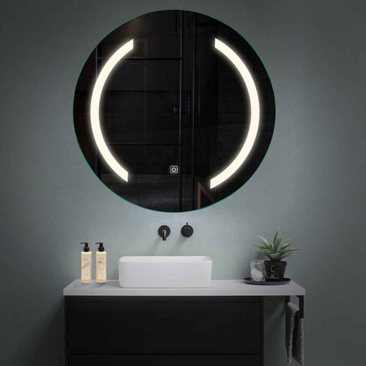 Oglinda LED rotunda cu lumina LED neutra Gama Salono Model 5 cu buton touch - Reyze