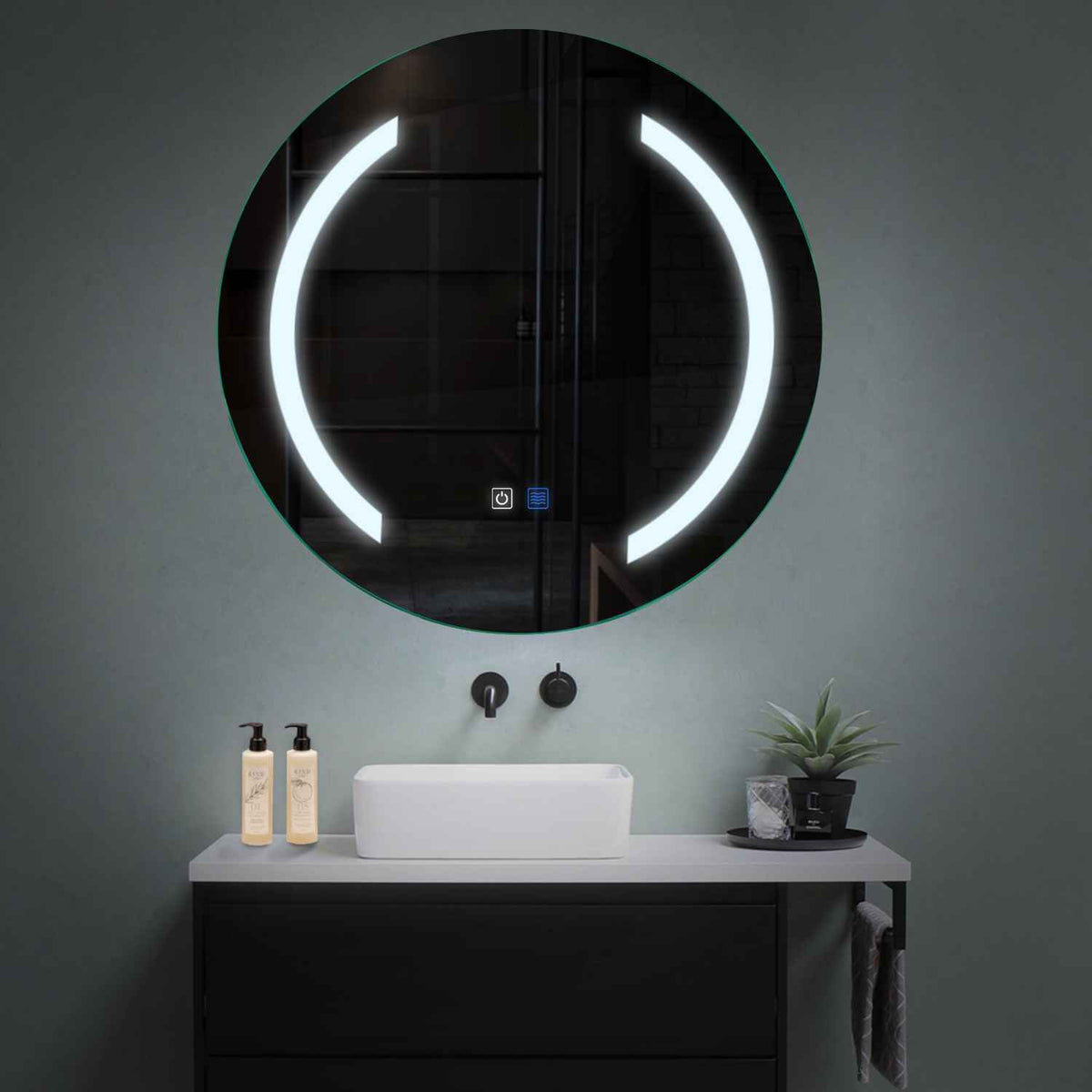 Oglinda LED Rotunda, Touch LED, Dimare, Dezaburire, LED 6000K Rece - Gama Salono Model 5
