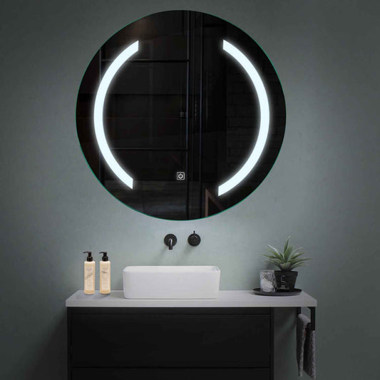 Oglinda LED rotunda cu lumina LED rece Gama Salono Model 5 cu buton touch - Reyze