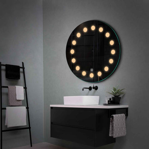 Oglinda LED Rotunda, Touch LED, Dimare, LED 3000K Cald - Gama Salono Model 6