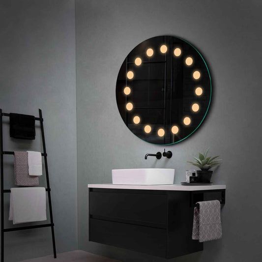 Oglinda LED Rotunda, Fara functii, LED 3000K Cald - Gama Salono Model 6