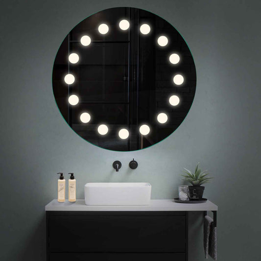 Oglinda LED rotunda cu lumina LED neutra Gama Salono Model 6 fara butoane - Reyze
