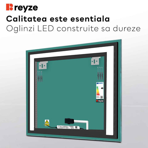 Oglinda LED Patrata, Touch LED, Dimare, LED 4000K Neutru - Gama Salono Model 6