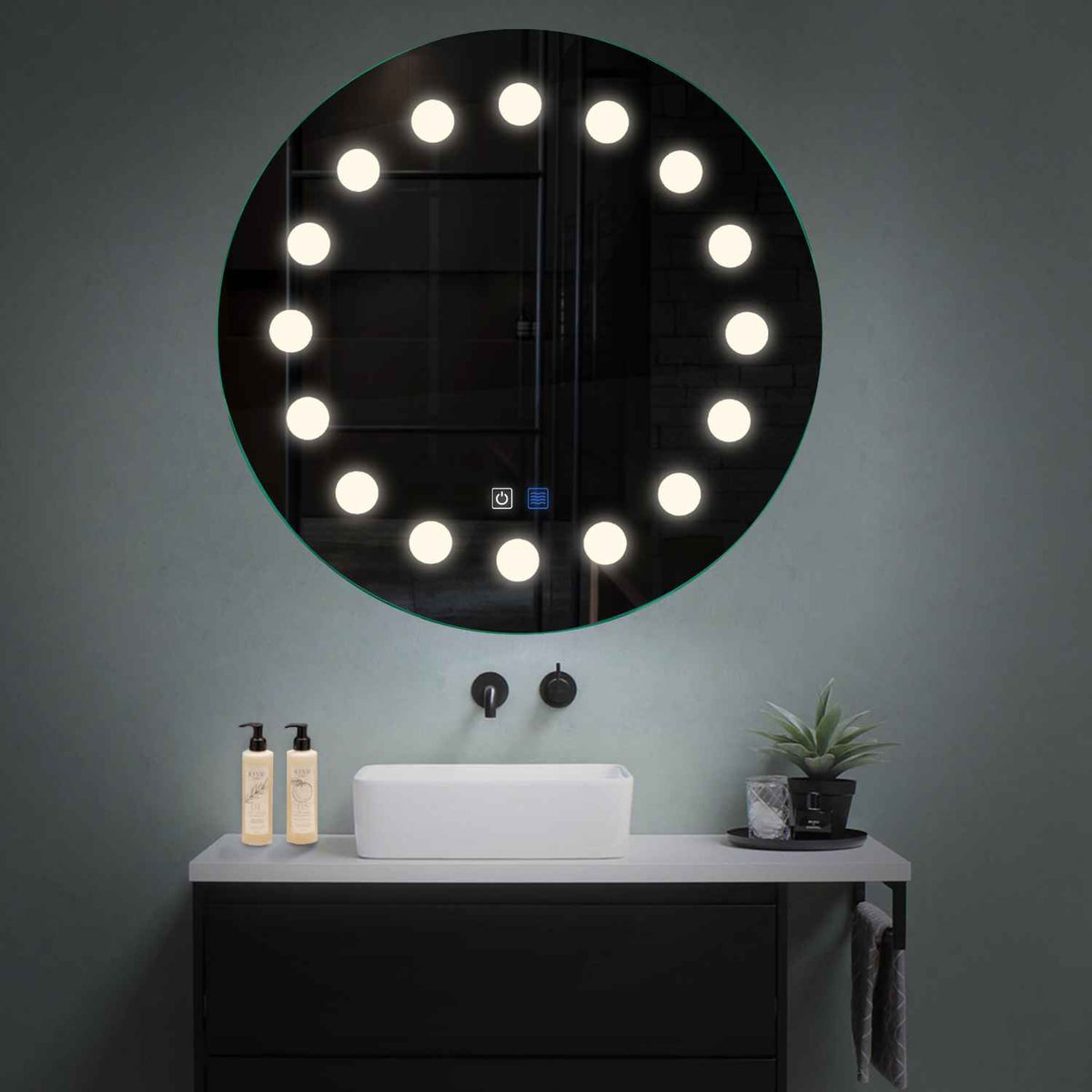 Oglinda LED Rotunda, Touch LED, Dimare, Dezaburire, LED 4000K Neutru - Gama Salono Model 6