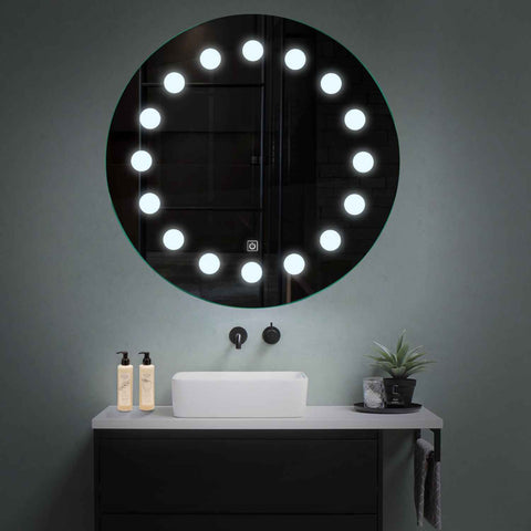 Oglinda LED Rotunda, Touch LED, Dimare, LED 6000K Rece - Gama Salono Model 6
