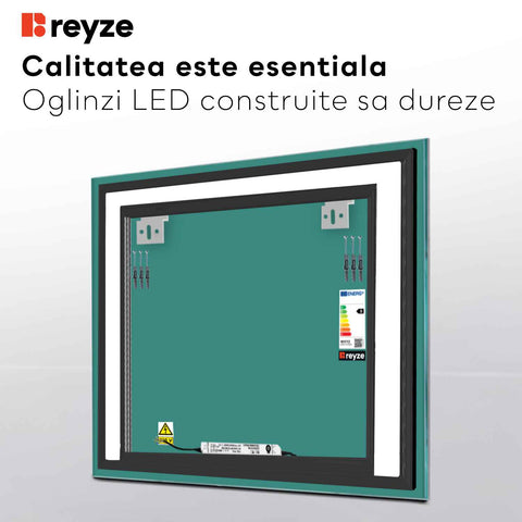 Oglinda LED Patrata, Fara functii, LED 4000K Neutru - Gama Salono Model 6