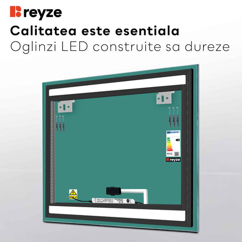 Oglinda LED Patrata, Touch LED, Dimare, LED 4000K Neutru - Gama Salono Model 7