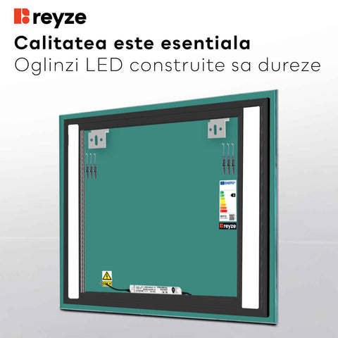 Oglinda LED Patrata, Fara functii, LED 6000K Rece - Gama Salono Model 8