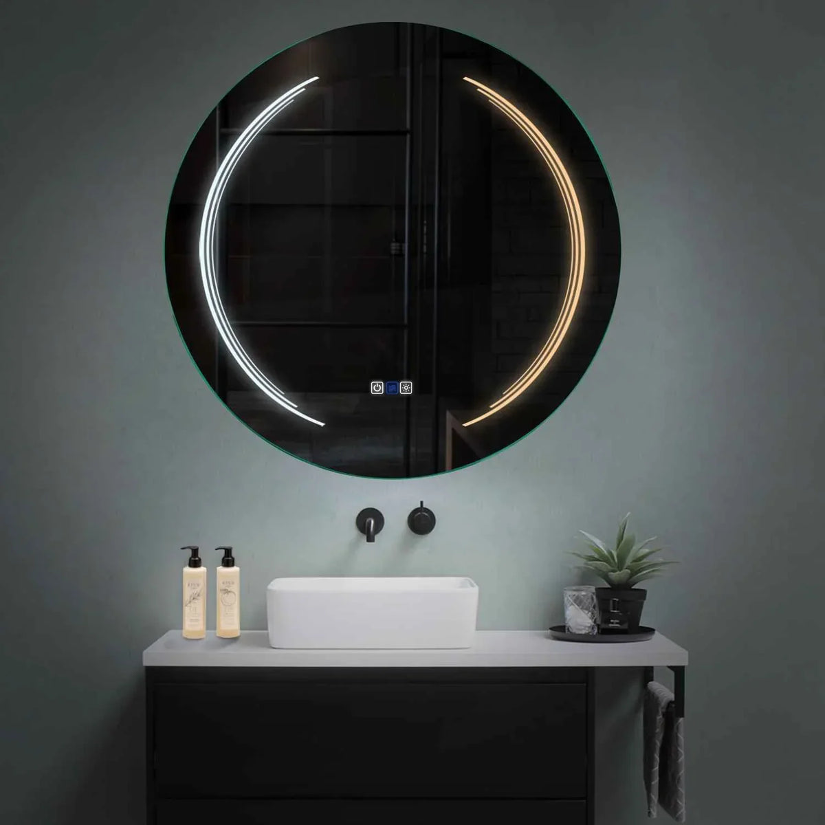 Oglinda LED Rotunda, Touch LED, Dimare, Dezaburire, LED Reglabil 3000K-6000K - Gama Salono Model 8