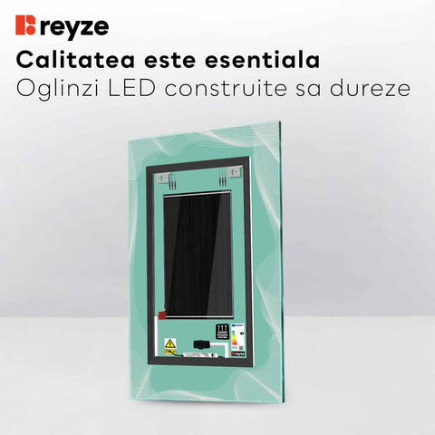 Oglinda LED Verticala, Touch LED, Dimare, Dezaburire, LED 6000K Rece - Gama Simetria Model 3