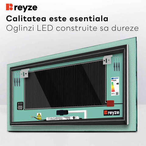 Oglinda LED Orizontala, Touch LED, Dimare, Dezaburire, LED 4000K Neutru - Gama Simetria Model 4