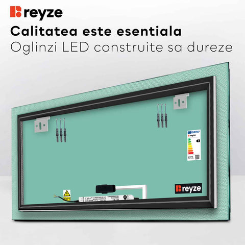 Oglinda LED Orizontala, Touch LED, Dimare, LED 6000K Rece - Gama Simetria Model 4