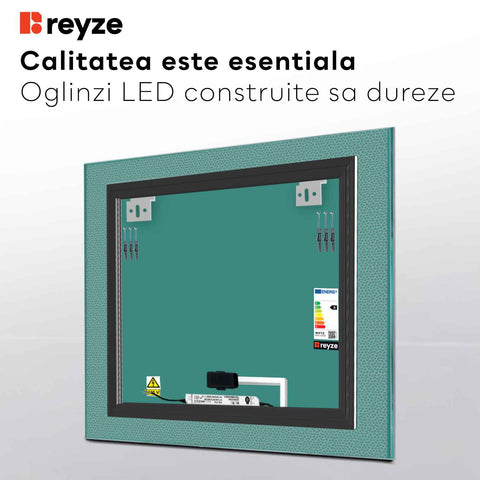 Oglinda LED Patrata, Touch LED, Dimare, LED 6000K Rece - Gama Simetria Model 4