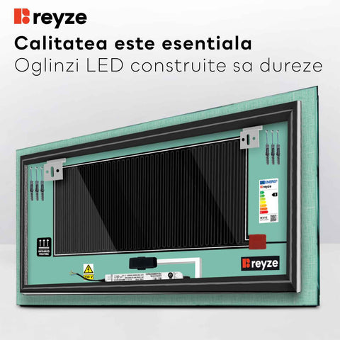 Oglinda LED Orizontala, Touch LED, Dimare, Dezaburire, LED 6000K Rece - Gama Simetria Model 6