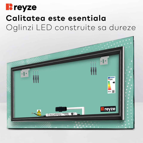 Oglinda LED Orizontala, Touch LED, Dimare, LED 4000K Neutru - Gama Simetria Model 8