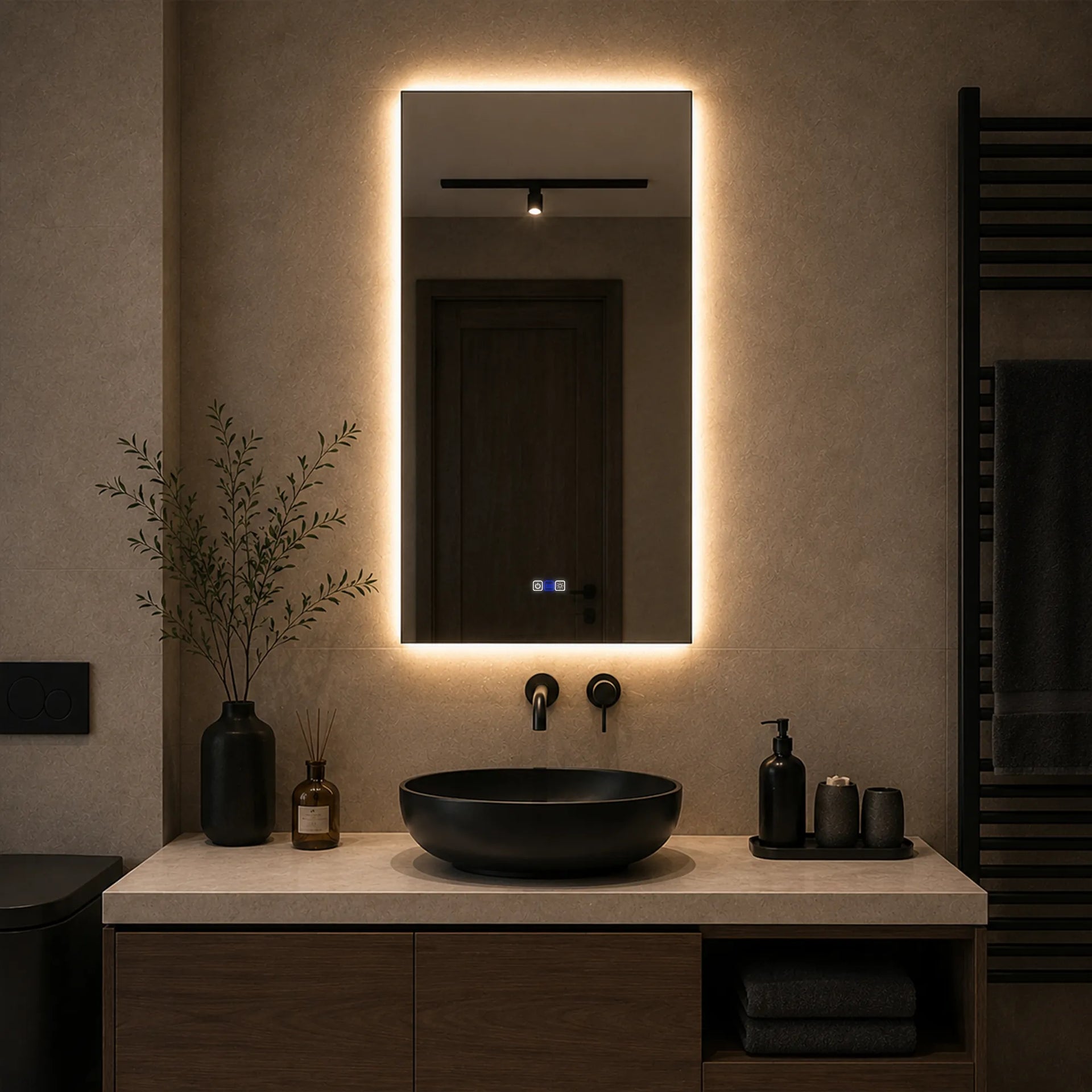 Oglinda LED Verticala cu Iluminare Ambientala | Reyze Ambient