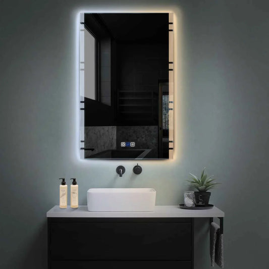 Oglinda LED Verticala, Touch LED, Dimare, Dezaburire, LED Reglabil 3000K-6000K - Gama Edge Model 3