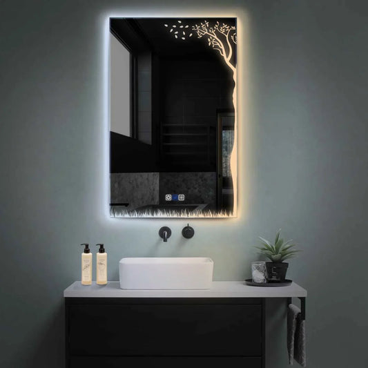 Oglinda LED Verticala, Touch LED, Dimare, Dezaburire, LED Reglabil 3000K-6000K - Gama Good Vibes Model 8