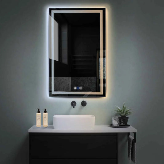 Oglinda LED Verticala, Touch LED, Dimare, Dezaburire, LED Reglabil 3000K-6000K - Gama Minimal Model 1