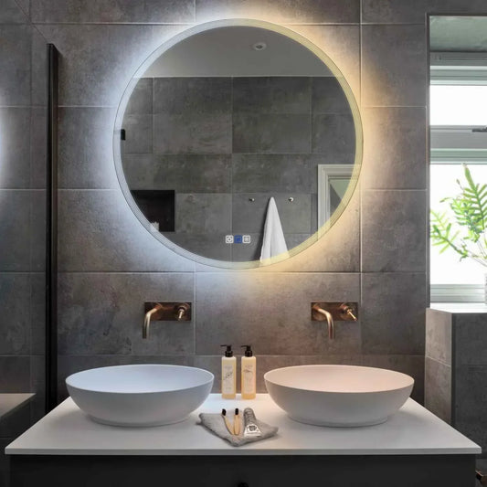 Oglinda LED Rotunda, Touch LED, Dimare, Dezaburire, LED Reglabil 3000K-6000K - Gama Edge Model 1