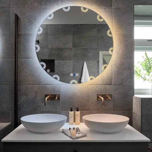 Oglinda LED Rotunda, Touch LED, Dimare, Dezaburire, LED Reglabil 3000K-6000K - Gama Edge Model 4